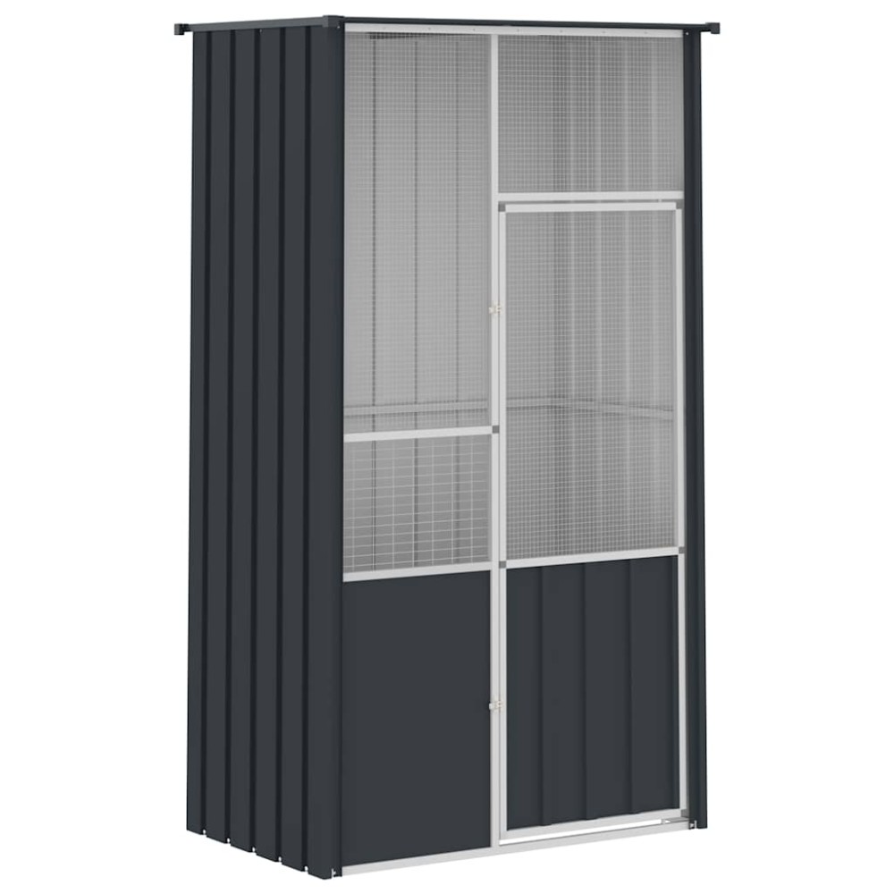vidaXL Κλουβί Πουλιών Ανθρακί 115x78x200 εκ. από Γαλβανισμένο Χάλυβα