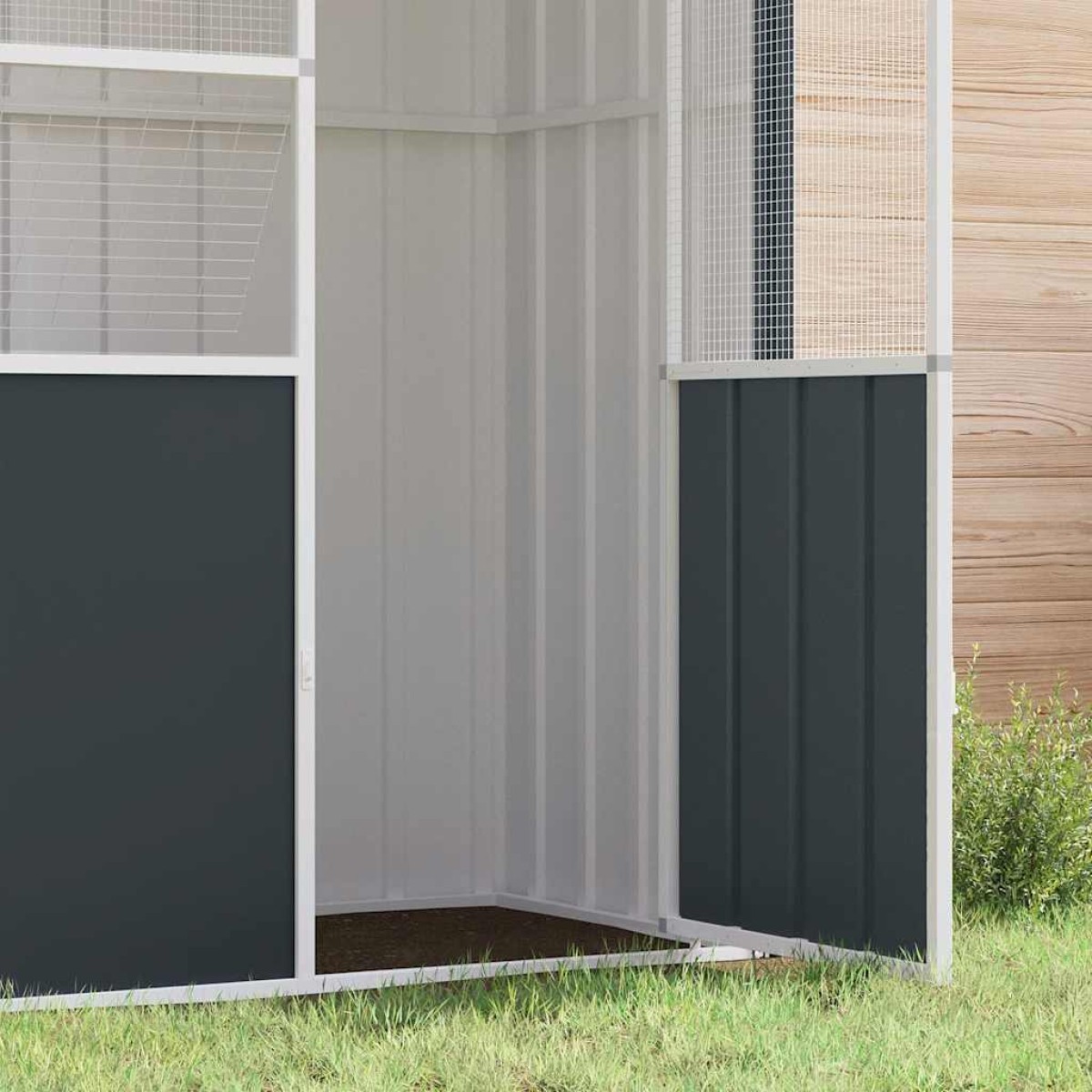 vidaXL Κλουβί Πουλιών Ανθρακί 115x78x200 εκ. από Γαλβανισμένο Χάλυβα