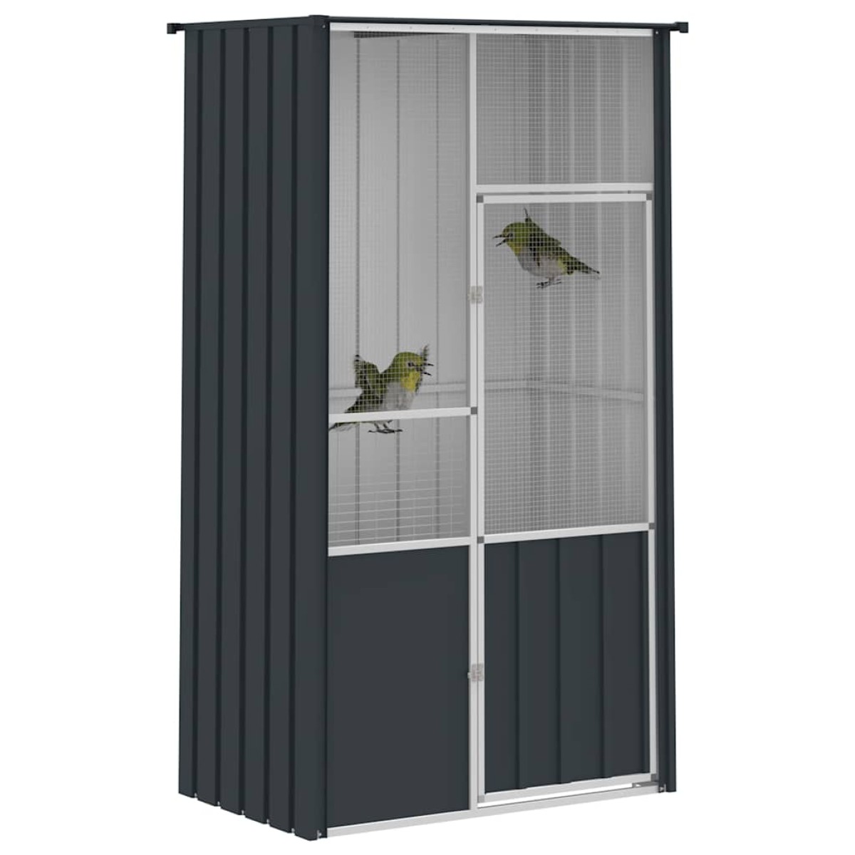 vidaXL Κλουβί Πουλιών Ανθρακί 115x78x200 εκ. από Γαλβανισμένο Χάλυβα