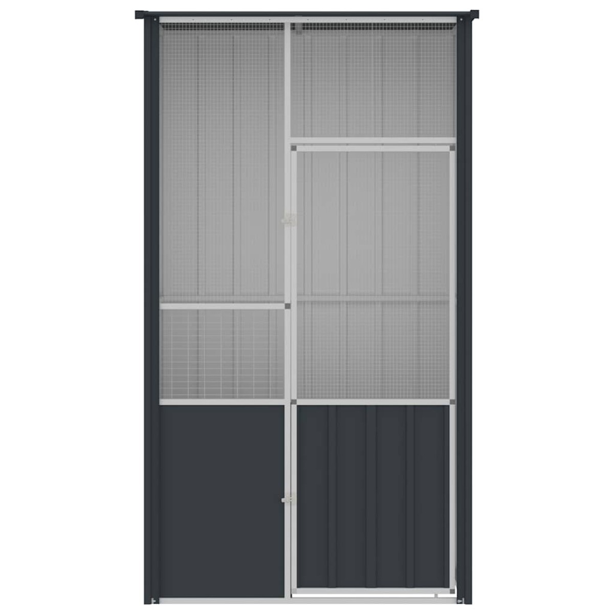 vidaXL Κλουβί Πουλιών Ανθρακί 115x78x200 εκ. από Γαλβανισμένο Χάλυβα