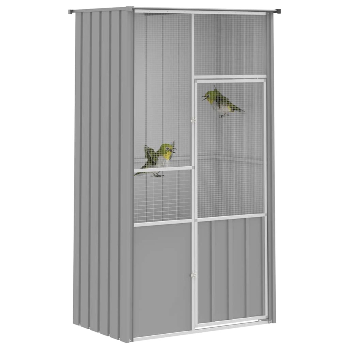vidaXL Κλουβί Πουλιών Γκρι 115x78x200 εκ. από Γαλβανισμένο Χάλυβα
