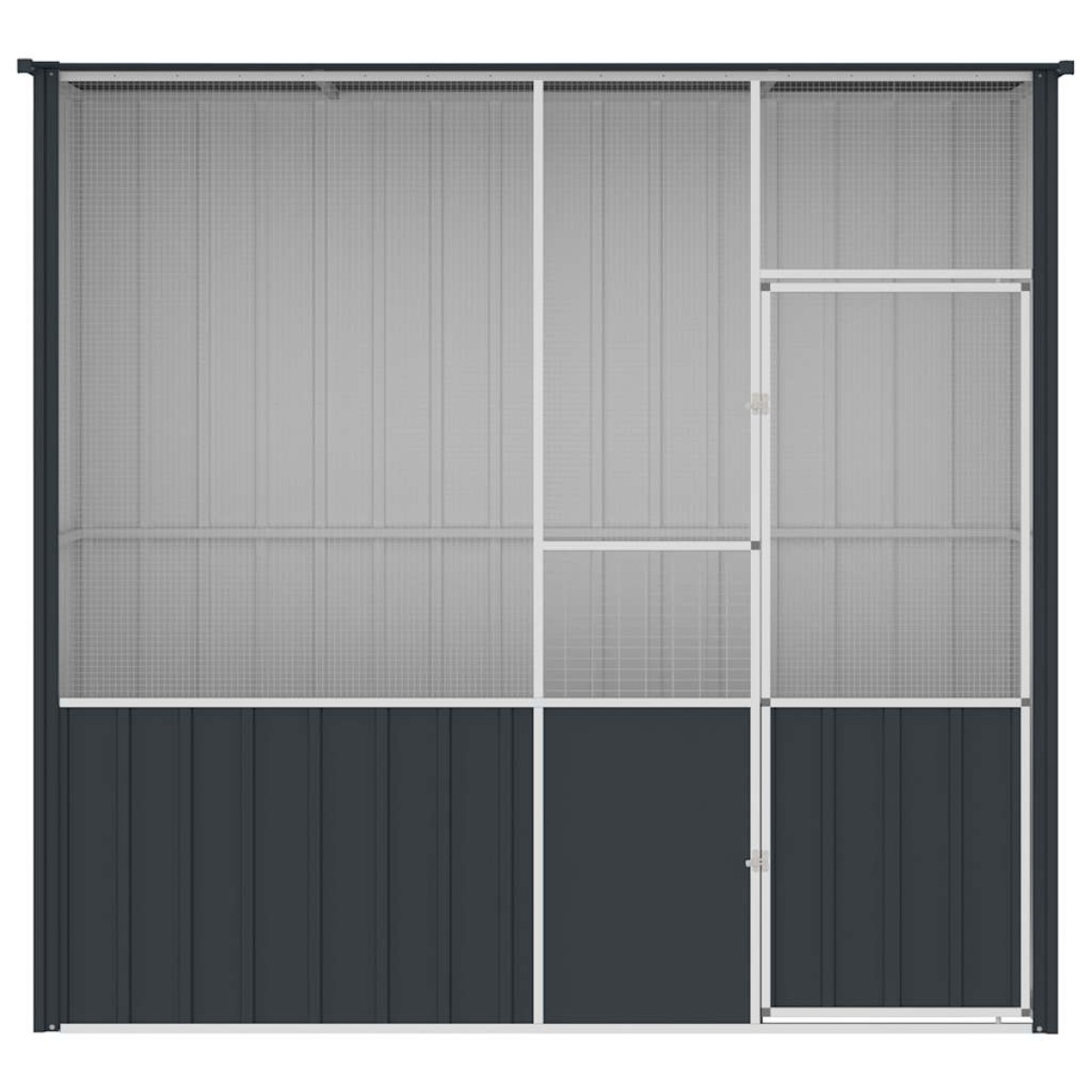 vidaXL Κλουβί Πουλιών Ανθρακί 215x78x200 εκ. από Γαλβανισμένο Χάλυβα