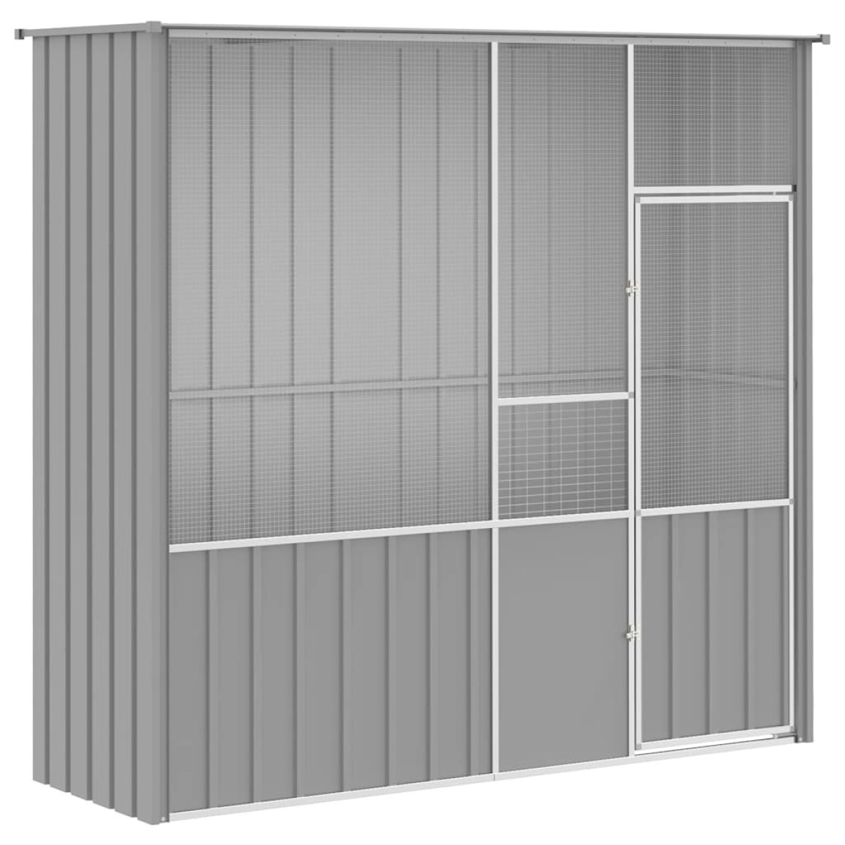 vidaXL Κλουβί Πουλιών Γκρι 215 x 78 x 200 εκ. από Γαλβανισμένο Χάλυβα