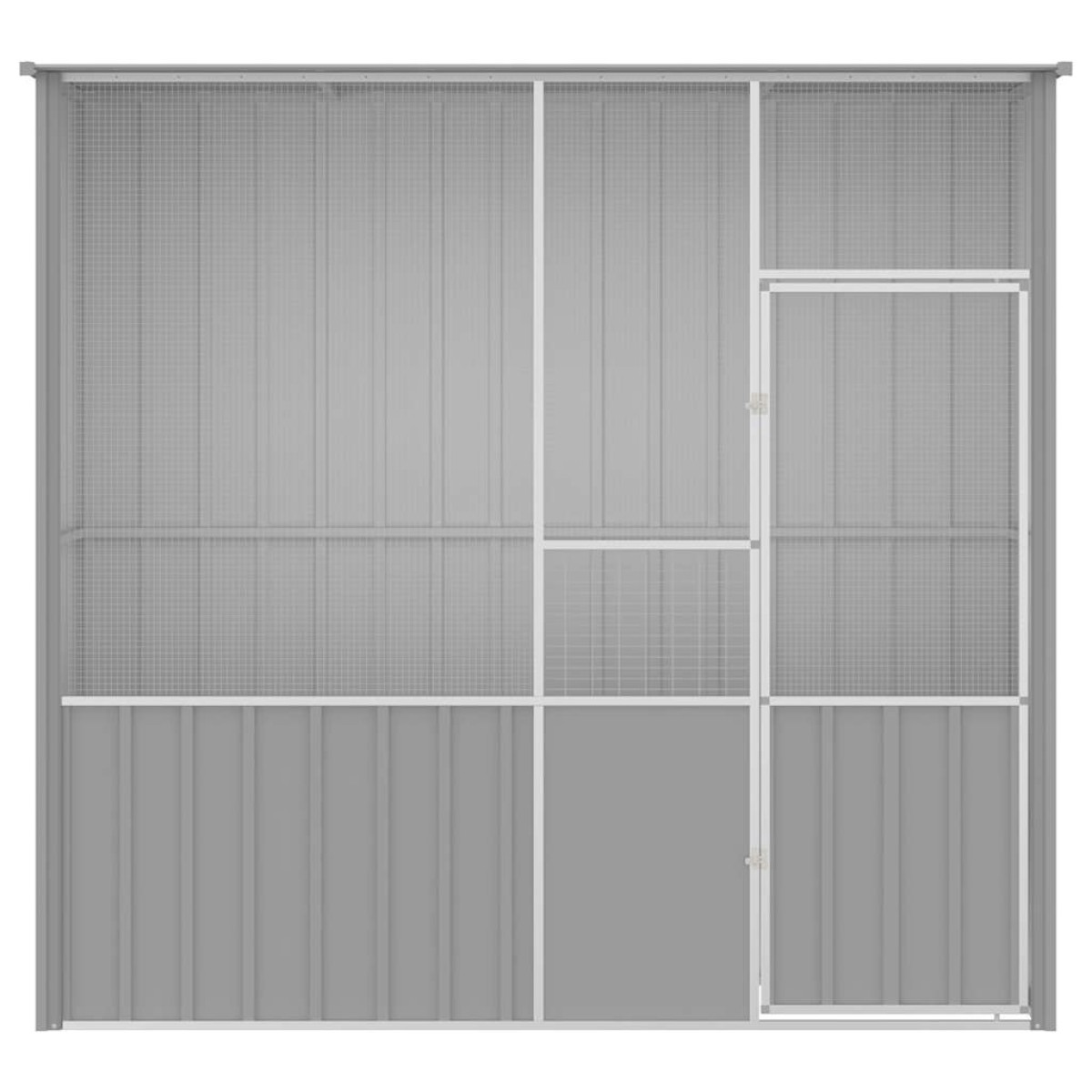 vidaXL Κλουβί Πουλιών Γκρι 215 x 78 x 200 εκ. από Γαλβανισμένο Χάλυβα