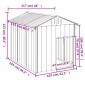 vidaXL Σπιτάκι Σκύλου με Οροφή Ανθρακί 117x153x123 εκ. Γαλβαν. Χάλυβας