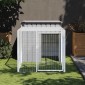 vidaXL Κλουβί για Κότες με Αυλή Αν. Γκρι 110x201x110εκ Γαλβαν. Χάλυβας