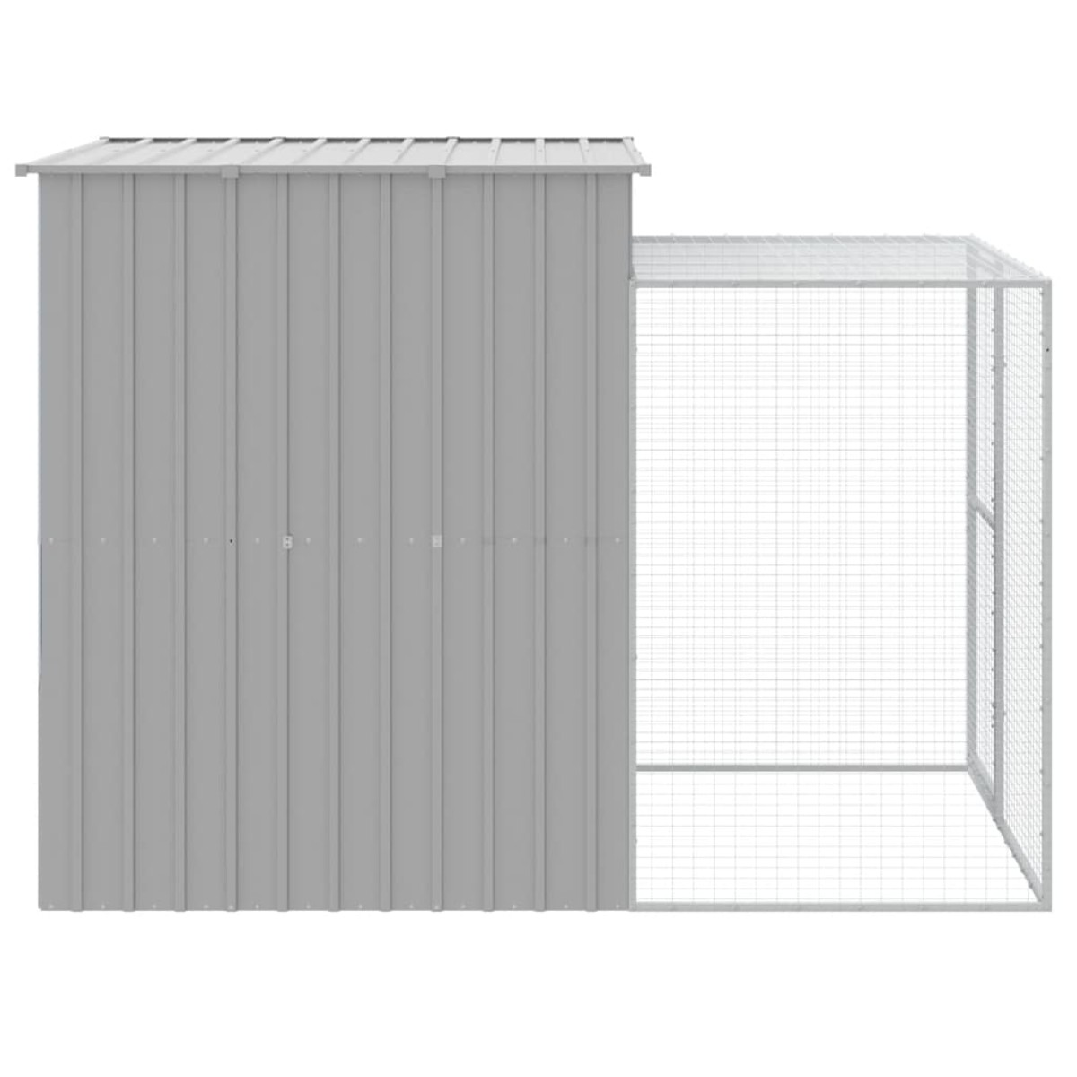 vidaXL Κλουβί για Κότες με Αυλή Αν. Γκρι 165x251x181εκ Γαλβαν. Χάλυβας