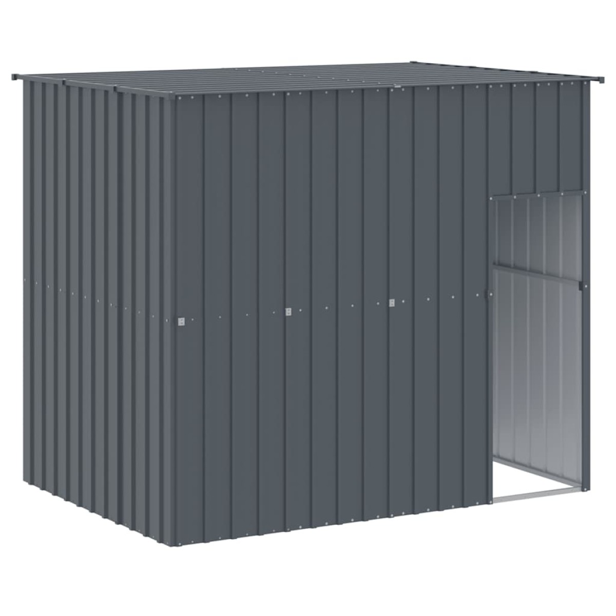 vidaXL Σπιτάκι Σκύλου με Οροφή Ανθρακί 214x153x181 εκ. Γαλβαν. Χάλυβας