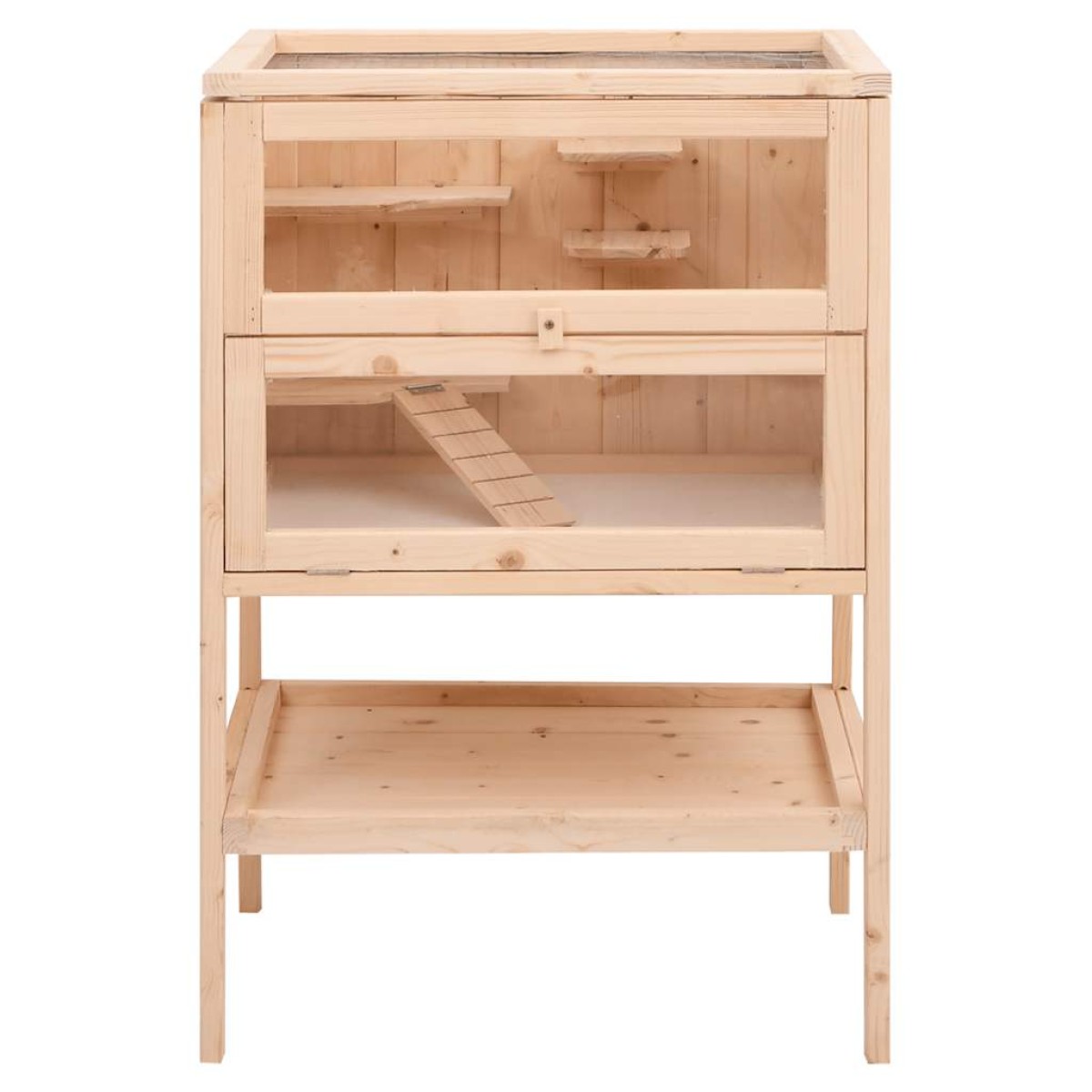 vidaXL Κλουβί Χάμστερ 55 x 40 x 80 εκ. από Μασίφ Ξύλο Ελάτης