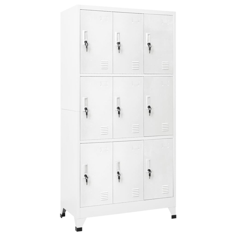 vidaXL Φοριαμός Γκρι 90x45x180 εκ. από Ατσάλι με 9 Τμήματα