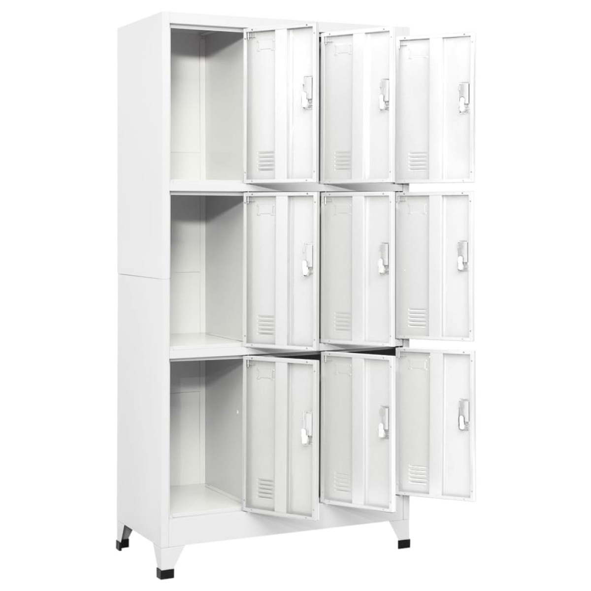 vidaXL Φοριαμός Γκρι 90x45x180 εκ. από Ατσάλι με 9 Τμήματα