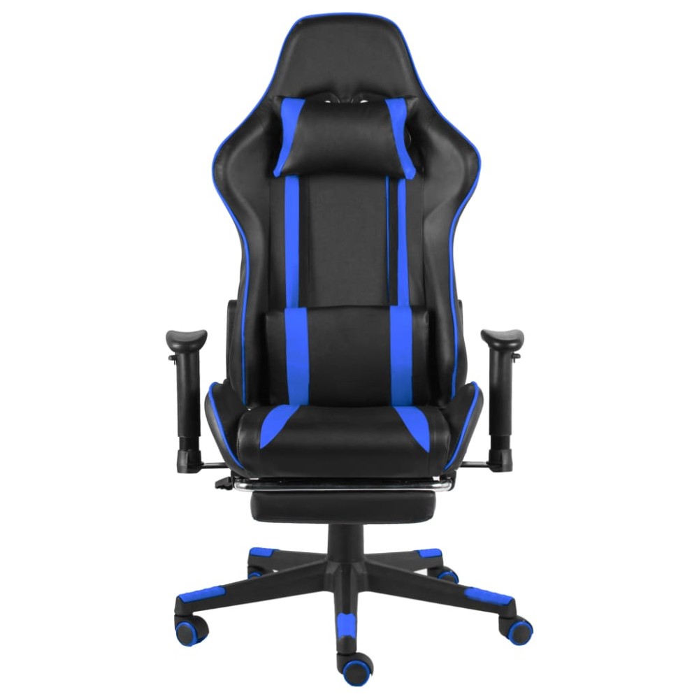 vidaXL Καρέκλα Gaming Περιστρεφόμενη με Υποπόδιο Μπλε PVC