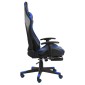 vidaXL Καρέκλα Gaming Περιστρεφόμενη με Υποπόδιο Μπλε PVC