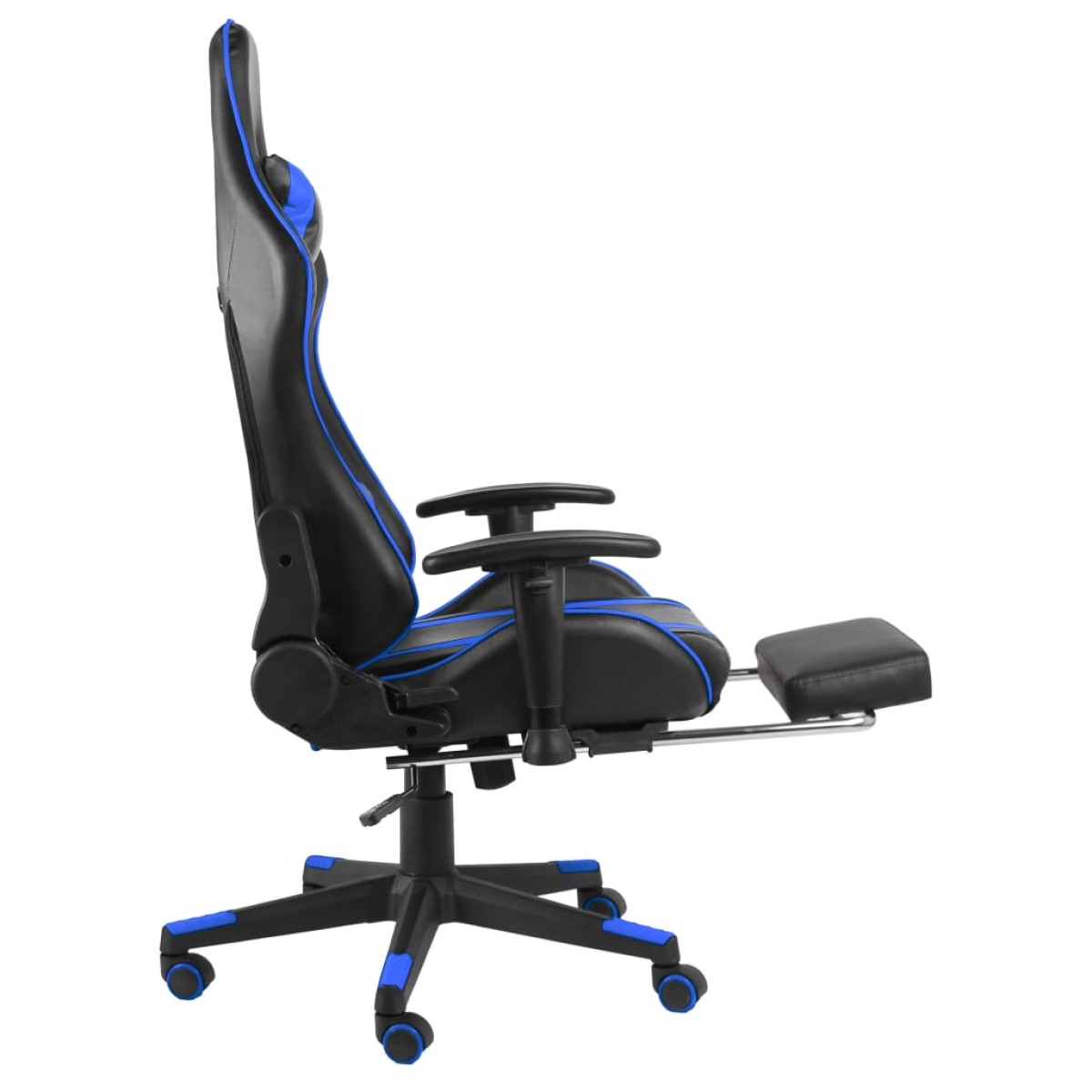 vidaXL Καρέκλα Gaming Περιστρεφόμενη με Υποπόδιο Μπλε PVC