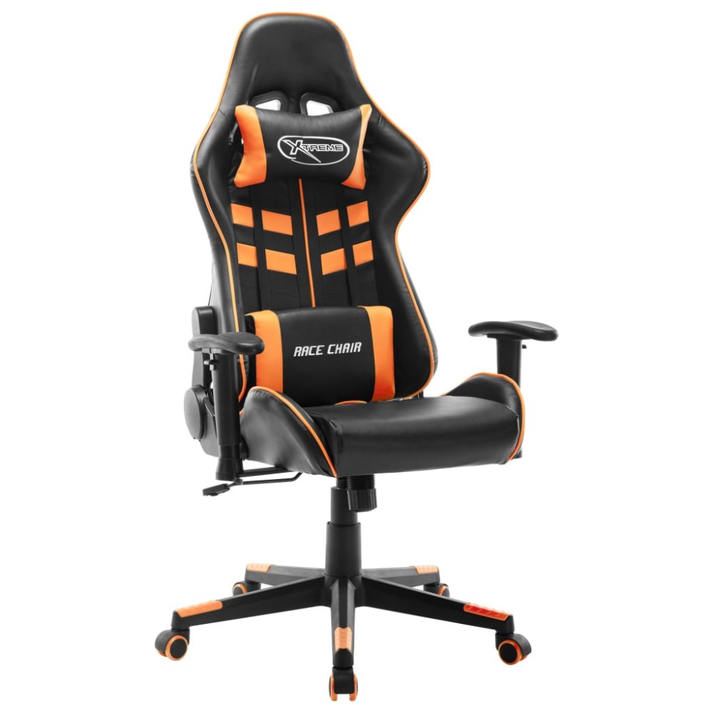 vidaXL Καρέκλα Gaming Μαύρη / Πορτοκαλί από Συνθετικό Δέρμα