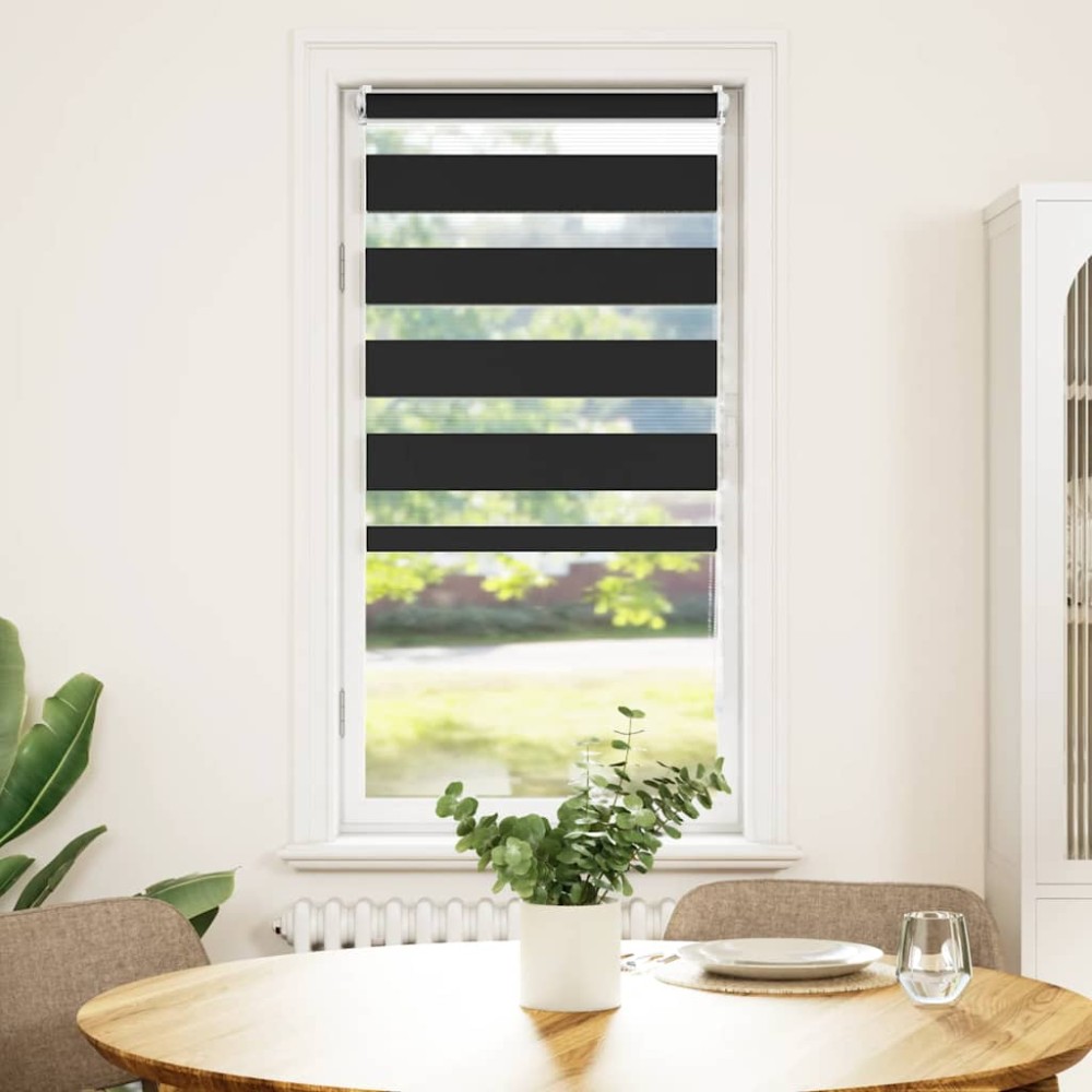 vidaXL Στόρι Ζέβρα 80,9 x 150 εκ. Πλάτος Υφάσματος 76,7 εκ. Μαύρο