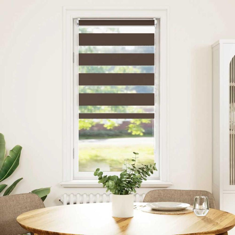 vidaXL Στόρι Ζέβρα 80,9 x 150 εκ. Πλάτος Υφάσματος 76,7 εκ. Καφέ
