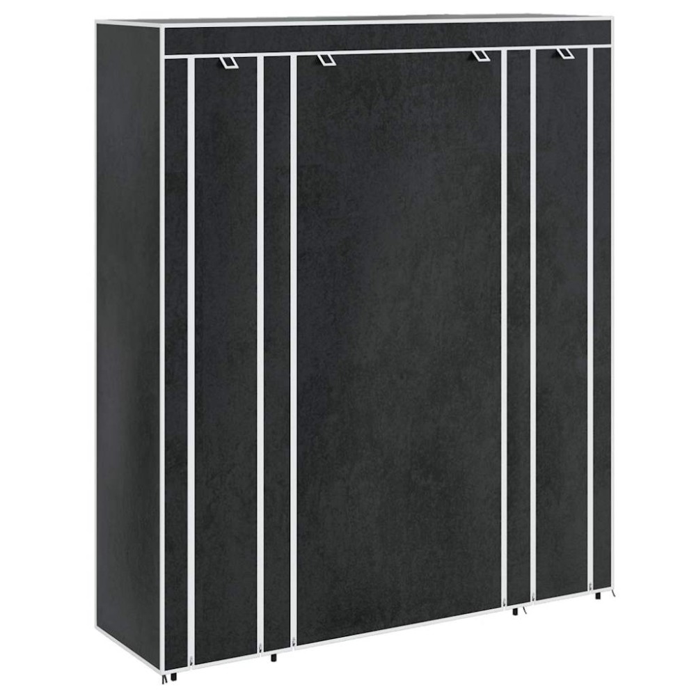 vidaXL Ντουλάπα με Ράφια / Σωλήνες Μαύρη 45 x 150 x 176 εκ. Υφασμάτινη