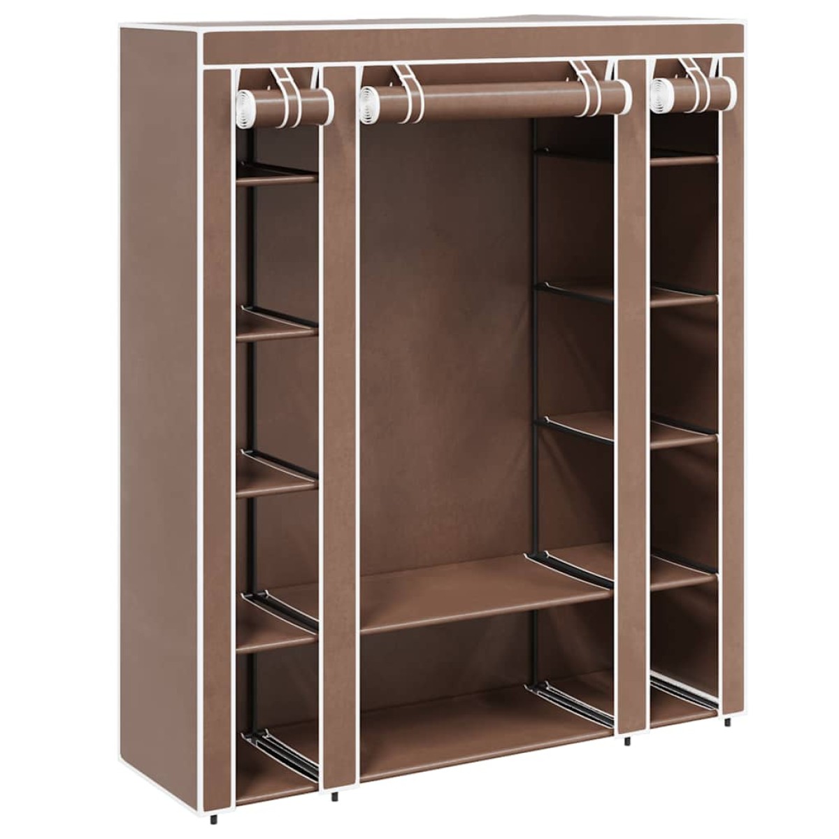 vidaXL Ντουλάπα με Ράφια / Σωλήνες Καφέ 45 x 150 x 176 εκ. Υφασμάτινη