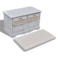 vidaXL Πάγκος με Αποθηκευτικό Χώρο Λευκός 62x33x42 εκ. Ξύλο Παυλώνιας