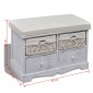vidaXL Πάγκος με Αποθηκευτικό Χώρο Λευκός 62x33x42 εκ. Ξύλο Παυλώνιας