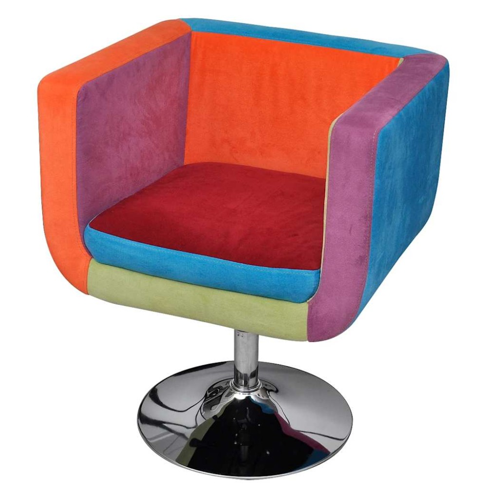 vidaXL Πολυθρόνα Cube με Σχέδιο Patchwork Υφασμάτινη