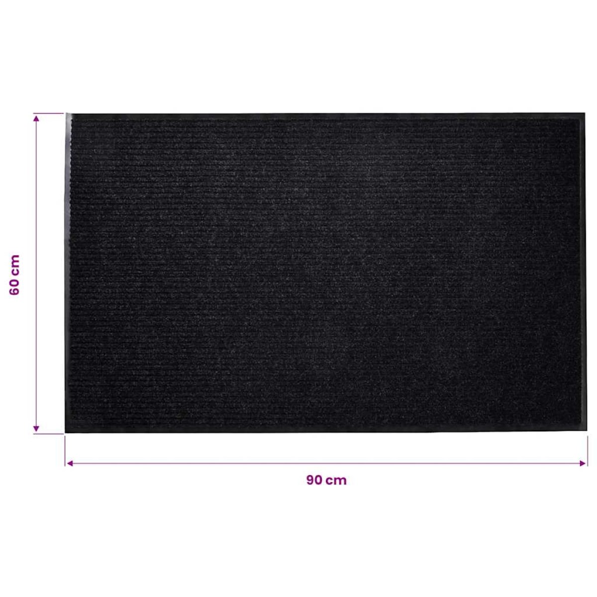 Πατάκι Εισόδου Μαύρο 90 x 60 εκ. από PVC