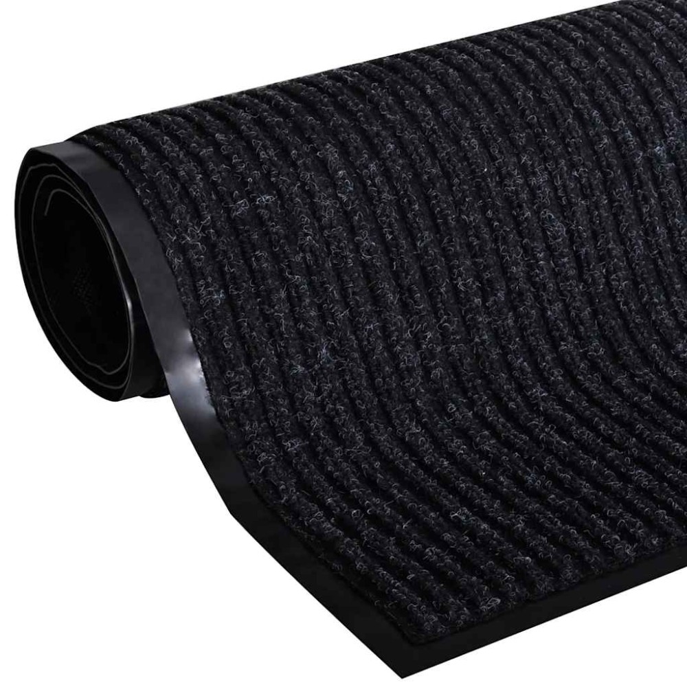 vidaXL Πατάκι Πόρτας Μαύρο 90 x 150 εκ. από PVC