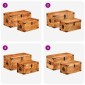 vidaXL Μπαούλο Αποθήκευσης Σετ 2 τεμ. από Ακατέργαστο Ξύλο Μάνγκο