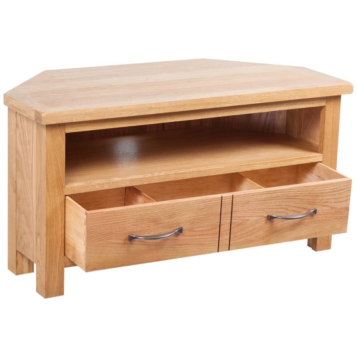 vidaXL Έπιπλο Τηλεόρασης με Συρτάρι 88 x 42 x 46 εκ. Μασίφ Ξύλο Δρυός