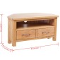 vidaXL Έπιπλο Τηλεόρασης με Συρτάρι 88 x 42 x 46 εκ. Μασίφ Ξύλο Δρυός