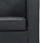 vidaXL Καναπές Τριθέσιος Μαύρος από Συνθετικό Δέρμα