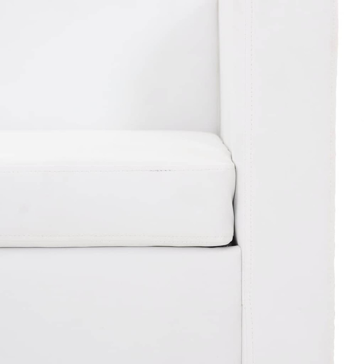 vidaXL Καναπές Τριθέσιος Λευκός από Συνθετικό Δέρμα