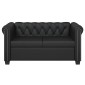 vidaXL Καναπές Διθέσιος Chesterfield Μαύρος από Συνθετικό Δέρμα
