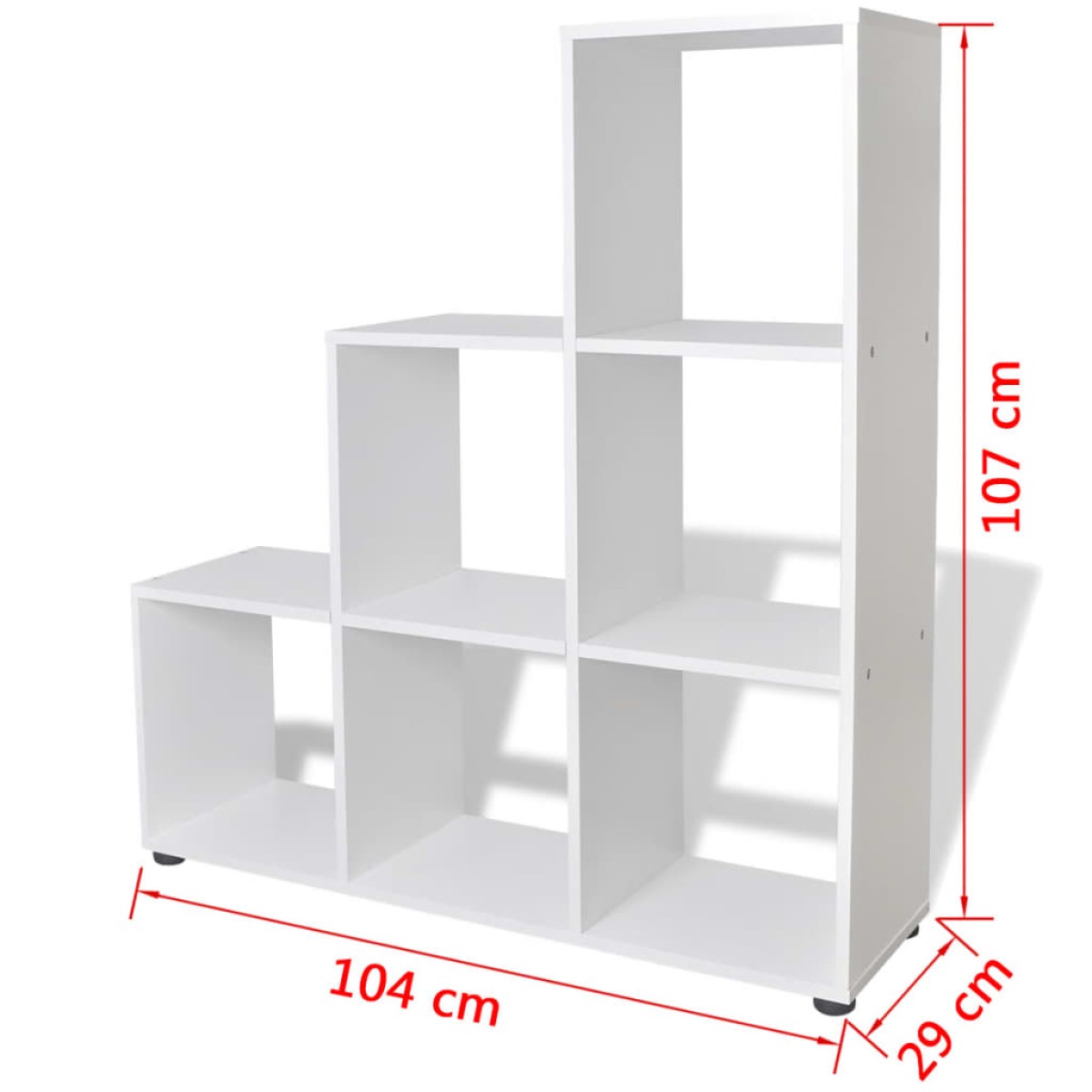 242552 vidaXL Staircase Bookcase/Display Shelf 107 cm White