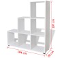 242552 vidaXL Staircase Bookcase/Display Shelf 107 cm White