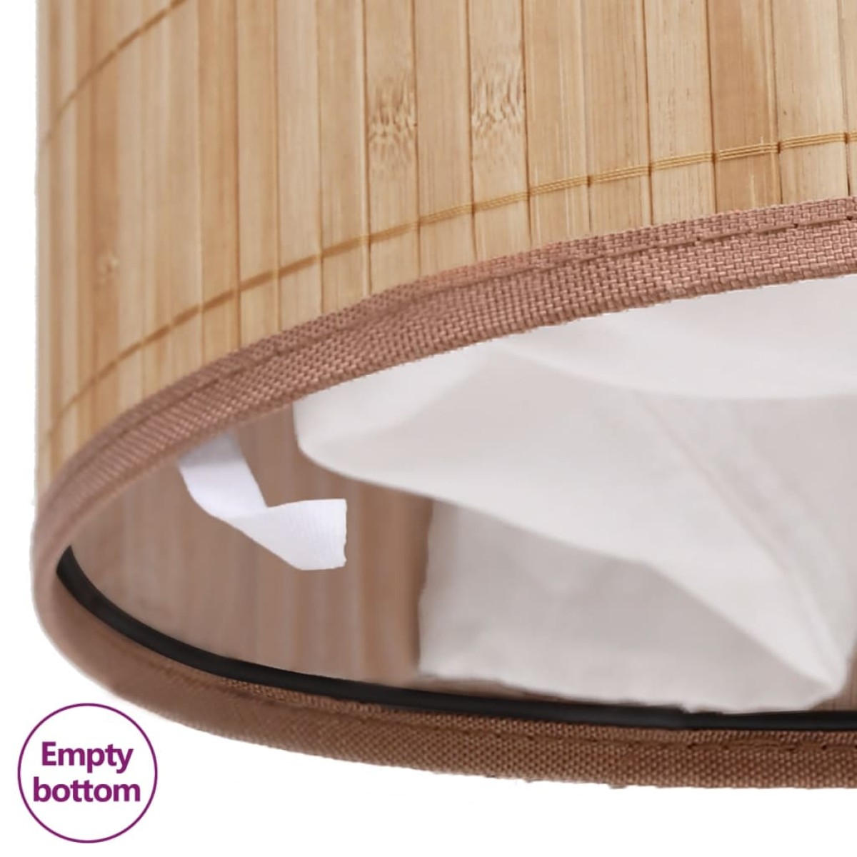242723 vidaXL Bamboo Laundry Bin Round Natural