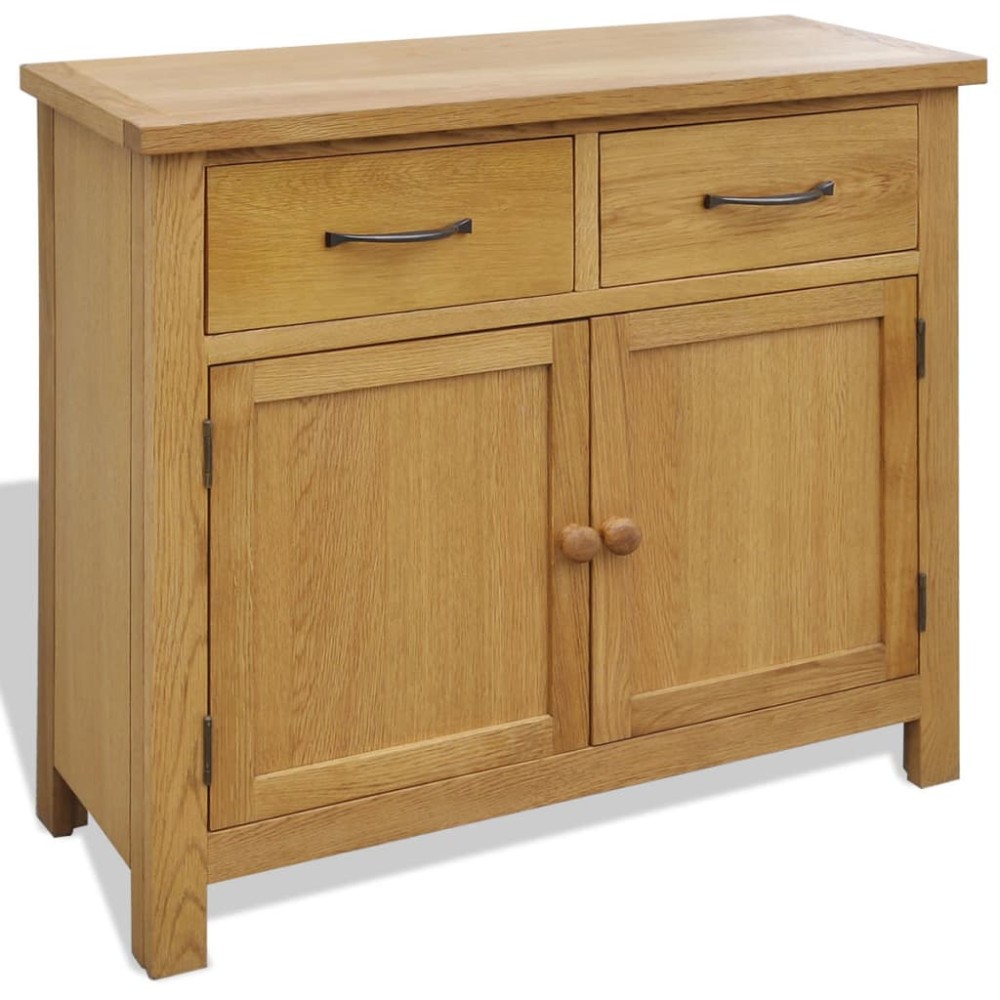 vidaXL Ντουλάπι / Ψηλός Μπουφές 90 x 33,5 x 83 εκ. Μασίφ Ξύλο Δρυός