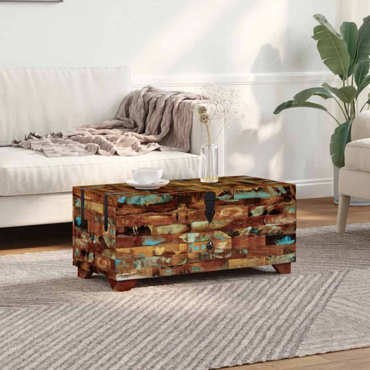 vidaXL Τραπεζάκι Σαλονιού / Μπαούλο 80 x 40 x 35 εκ. Ανακυκλωμένο Ξύλο