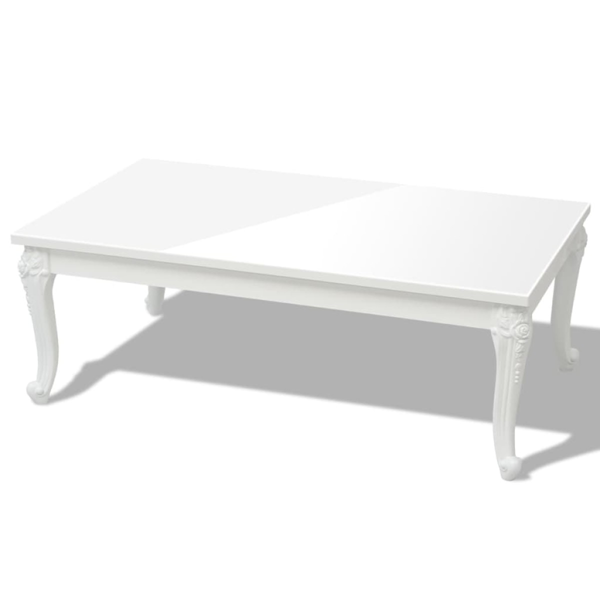 vidaXL Τραπεζάκι Σαλονιού Γυαλιστερό Λευκό 115 x 65 x 42 εκ.