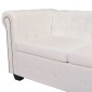vidaXL Καναπές Γωνιακός 5θέσιος Chesterfield Λευκός Συνθετικό Δέρμα
