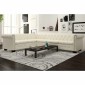 vidaXL Καναπές Γωνιακός Εξαθέσιος Chesterfield Λευκός Συνθετικό Δέρμα