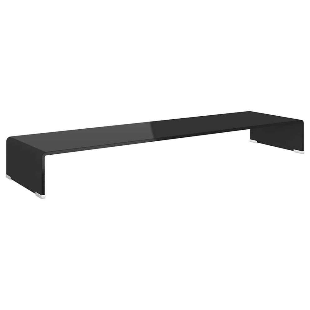 vidaXL Βάση Τηλεόρασης/Οθόνης Μαύρη 110 x 30 x 13 εκ. Γυάλινη
