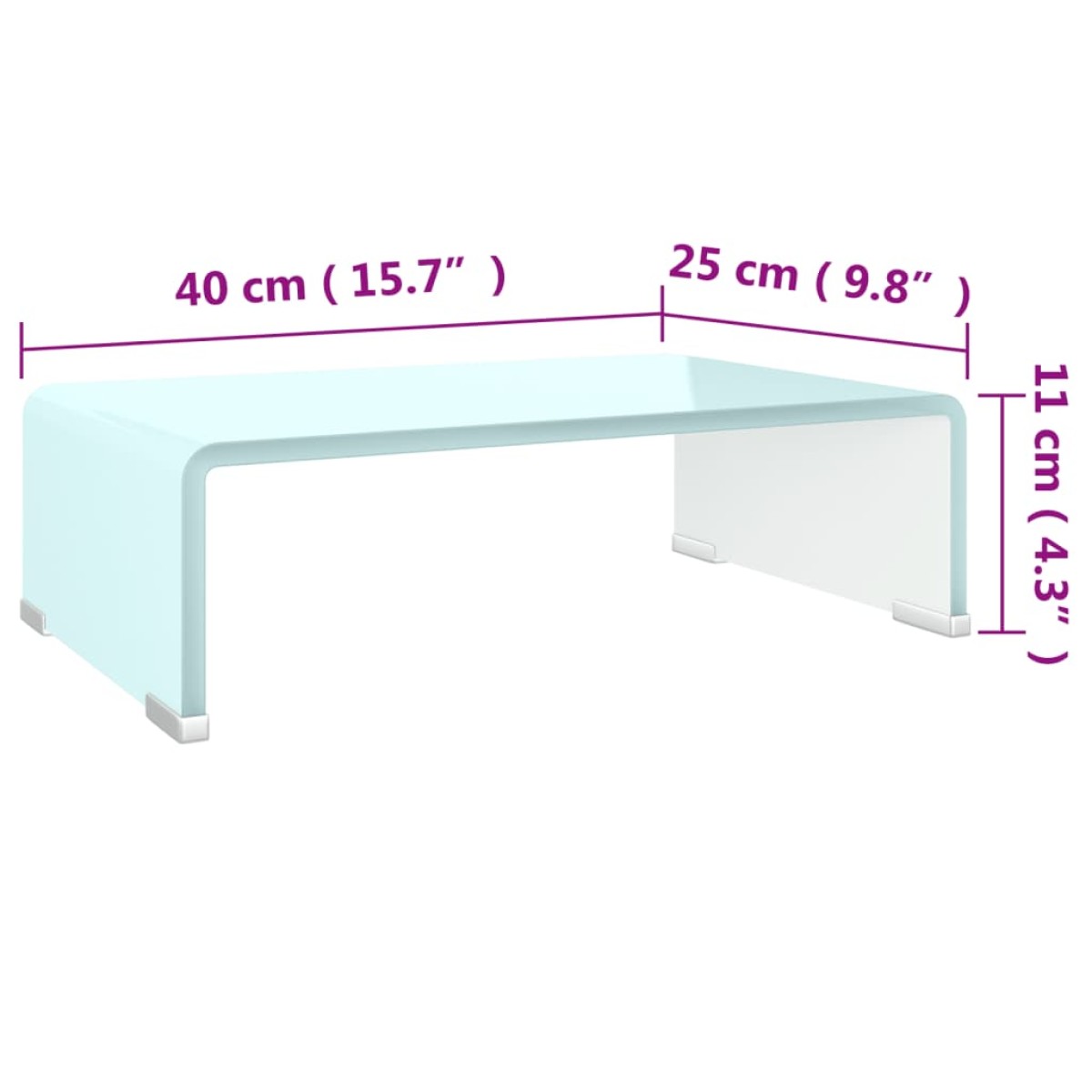 vidaXL Βάση Τηλεόρασης/Οθόνης Πράσινη 40 x 25 x 11 εκ. Γυάλινη