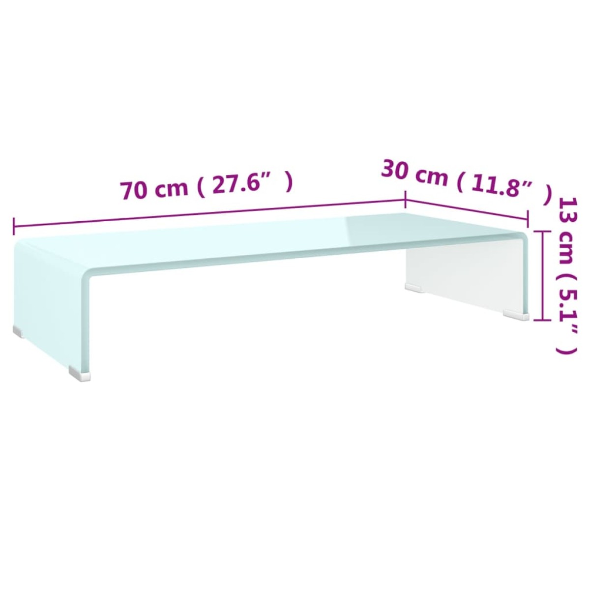 vidaXL Βάση Τηλεόρασης/Οθόνης Πράσινη 70 x 30 x 13 εκ. Γυάλινη