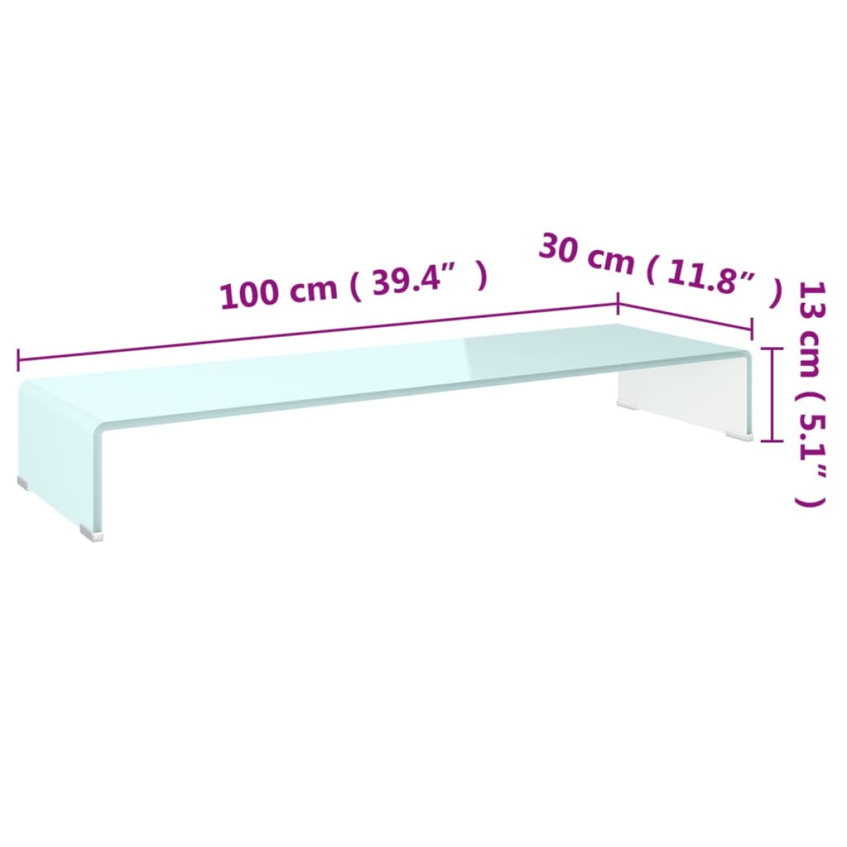 vidaXL Βάση Τηλεόρασης/Οθόνης Πράσινη 100 x 30 x 13 εκ. Γυάλινη