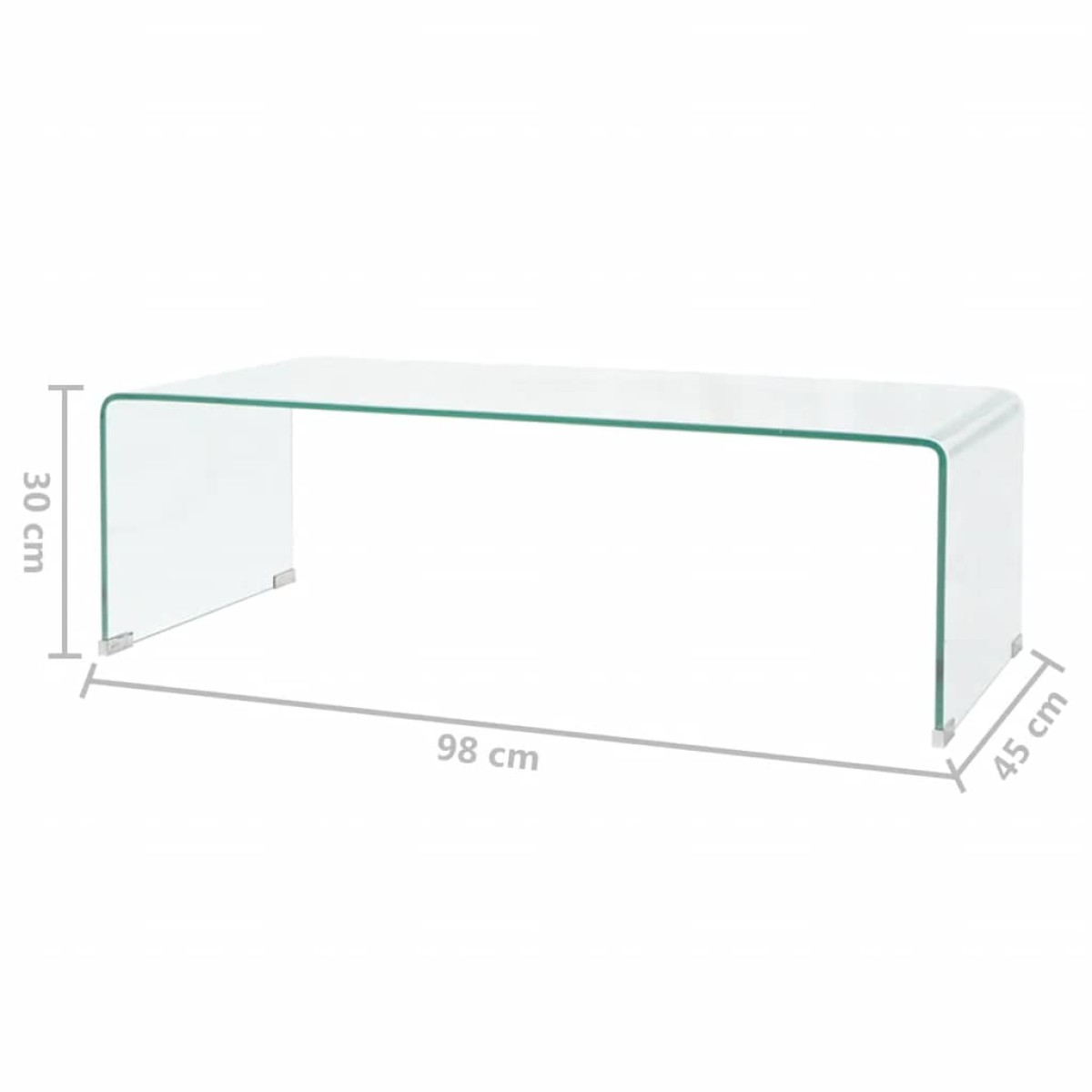 vidaXL Τραπεζάκι Σαλονιού Διάφανο 98 x 45 x 30 εκ. από Ψημένο Γυαλί