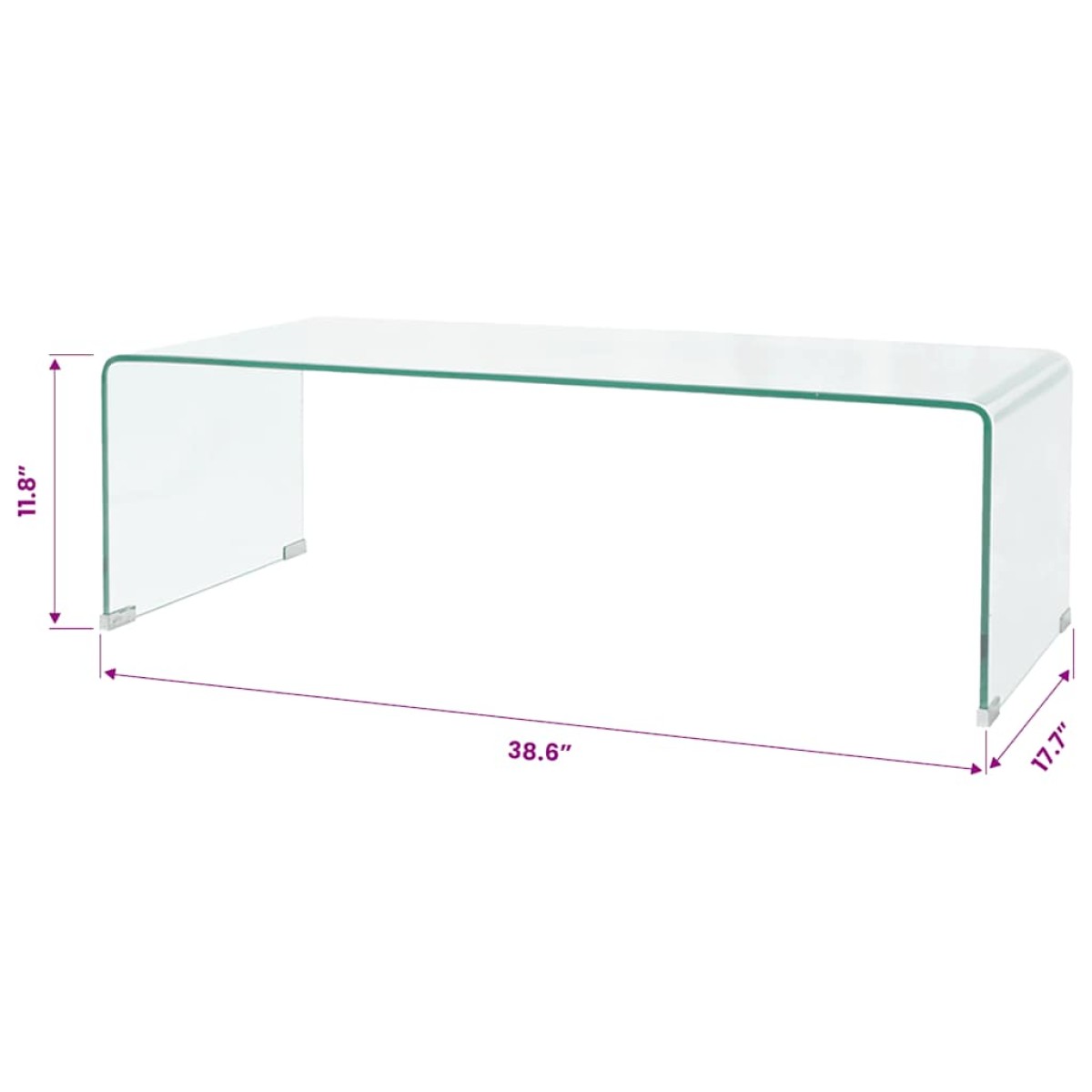 vidaXL Τραπεζάκι Σαλονιού Διάφανο 98 x 45 x 30 εκ. από Ψημένο Γυαλί