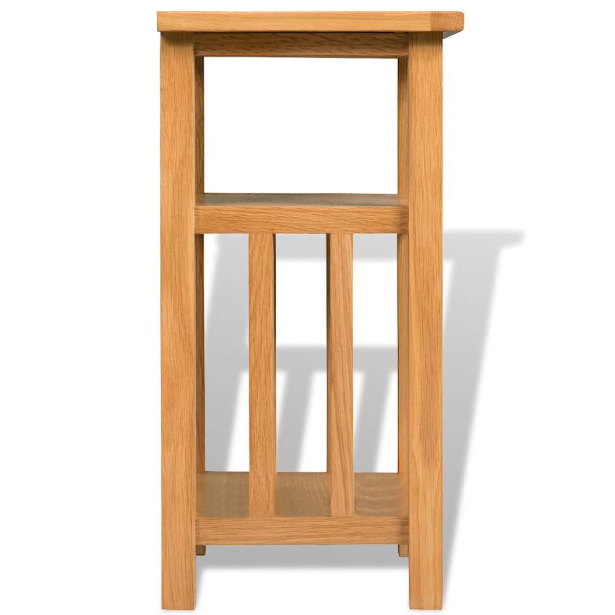 vidaXL Τραπέζι Βοηθητικό με Ράφι 27 x 35 x 55 εκ. Μασίφ Ξύλο Δρυός