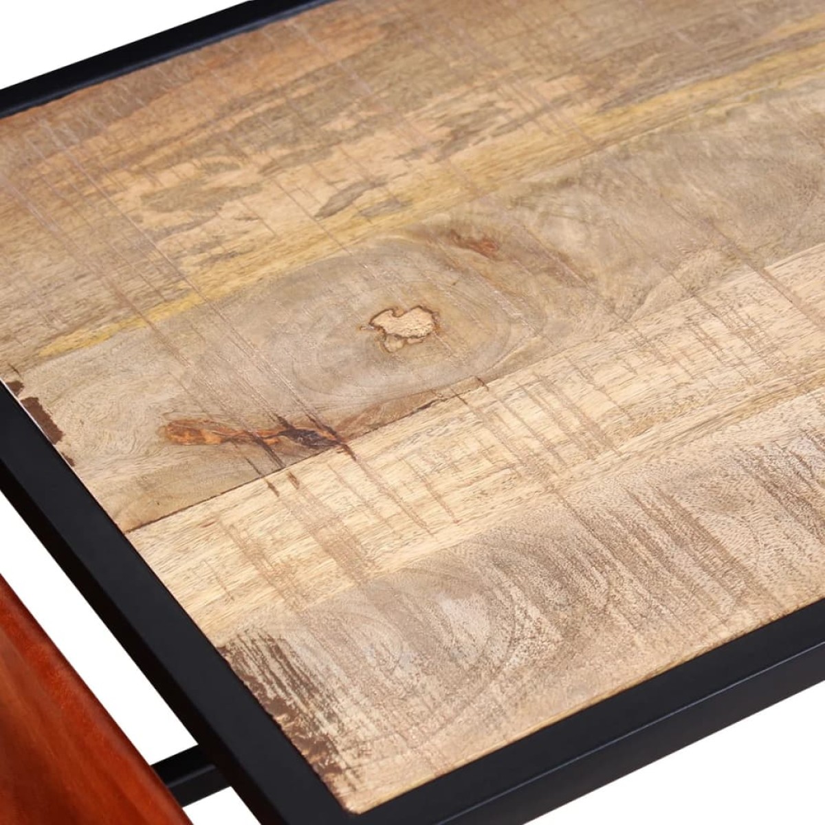vidaXL Τραπεζάκι Σαλονιού 110x50x45 εκ. με Δερμάτινη Θήκη Περιοδικών